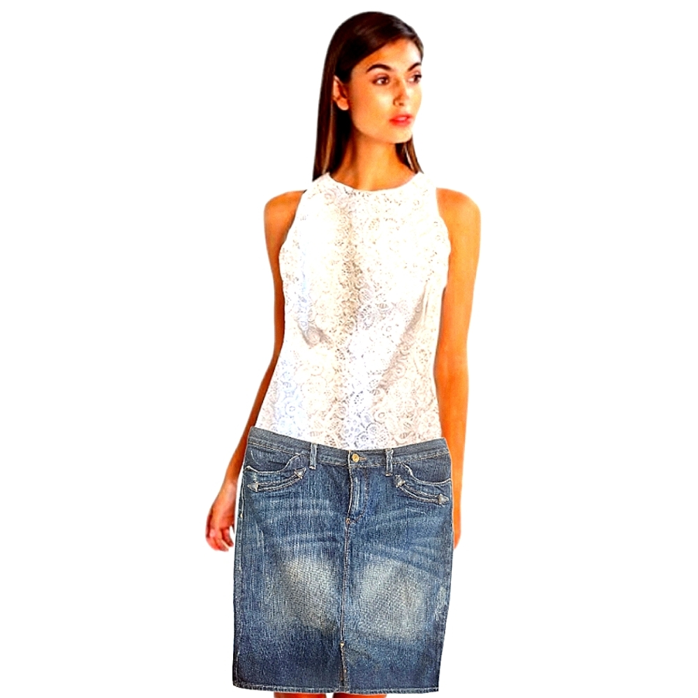 Polo Ralph Lauren Solid Denim Mini Skirt
